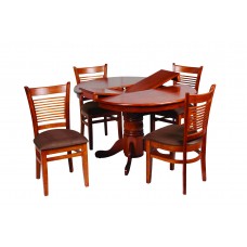 Lotus 5 Piece Round Dining Setting with Extension